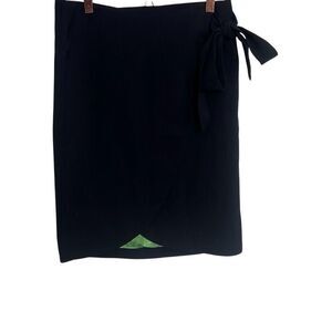 Tulle Wrap Tie Ribbon Mini Skirt Black Size Medium